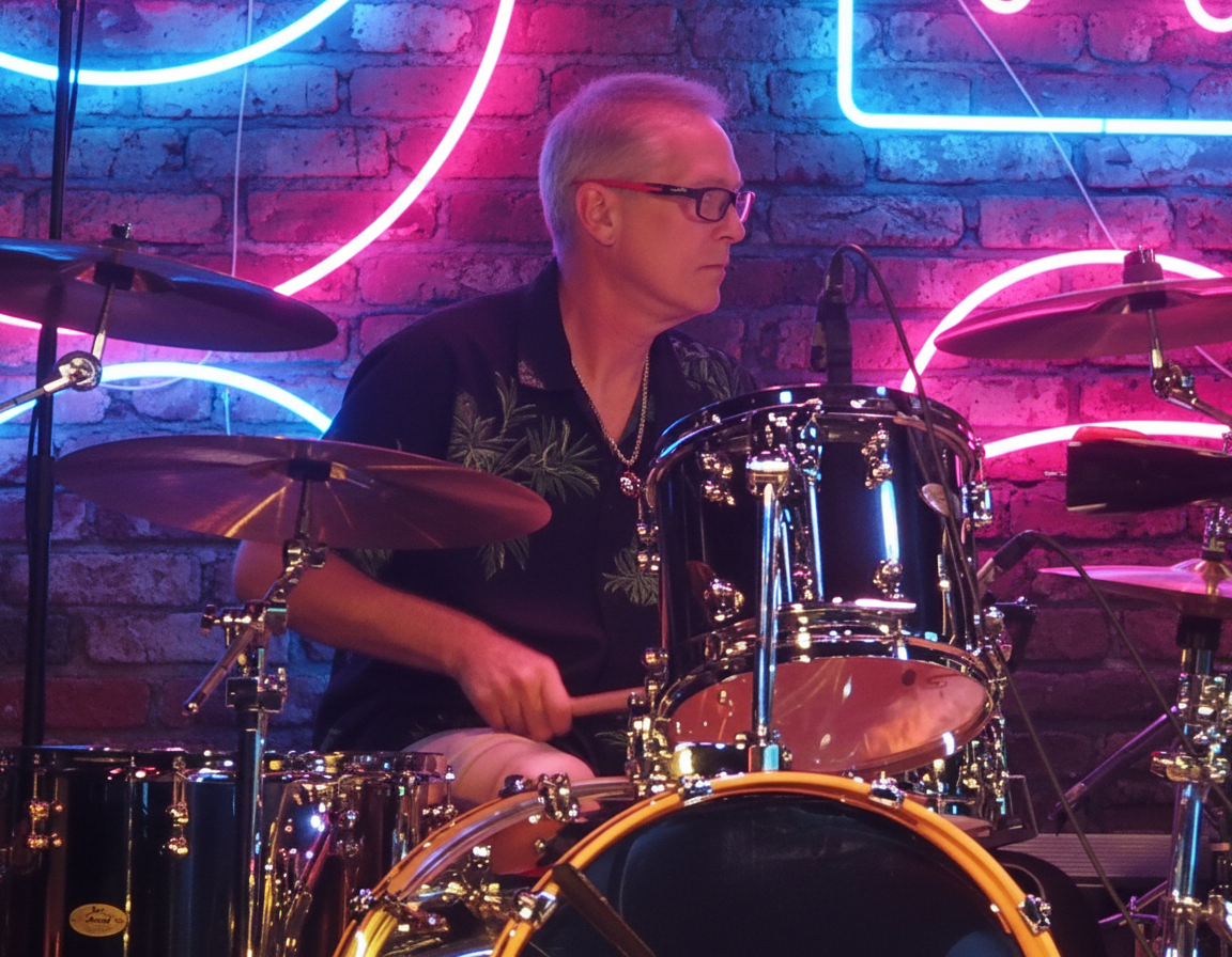Drummer performing at The Roxy